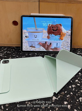 「双面夹/磁吸 平板壳」最后一个夏天/薄荷绿 ipad吸屏不掉pro11/air6/Y折变形支架10.9寸/24pro13轻便保护套