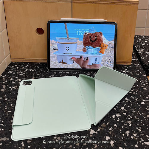 「双面夹/磁吸 平板壳」最后一个夏天/薄荷绿 ipad吸屏不掉pro11/air6/Y折变形支架10.9寸/24pro13轻便保护套 - 封面