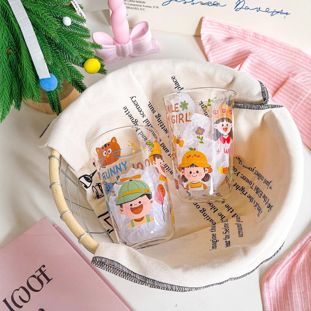 进口高颜值玻璃杯家用女生可爱冰川杯威士忌酒杯茶杯果汁牛奶咖啡