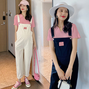 孕妇背带裤2023新款春秋外穿时尚休闲打底裤夏季孕妇裤子网红套装