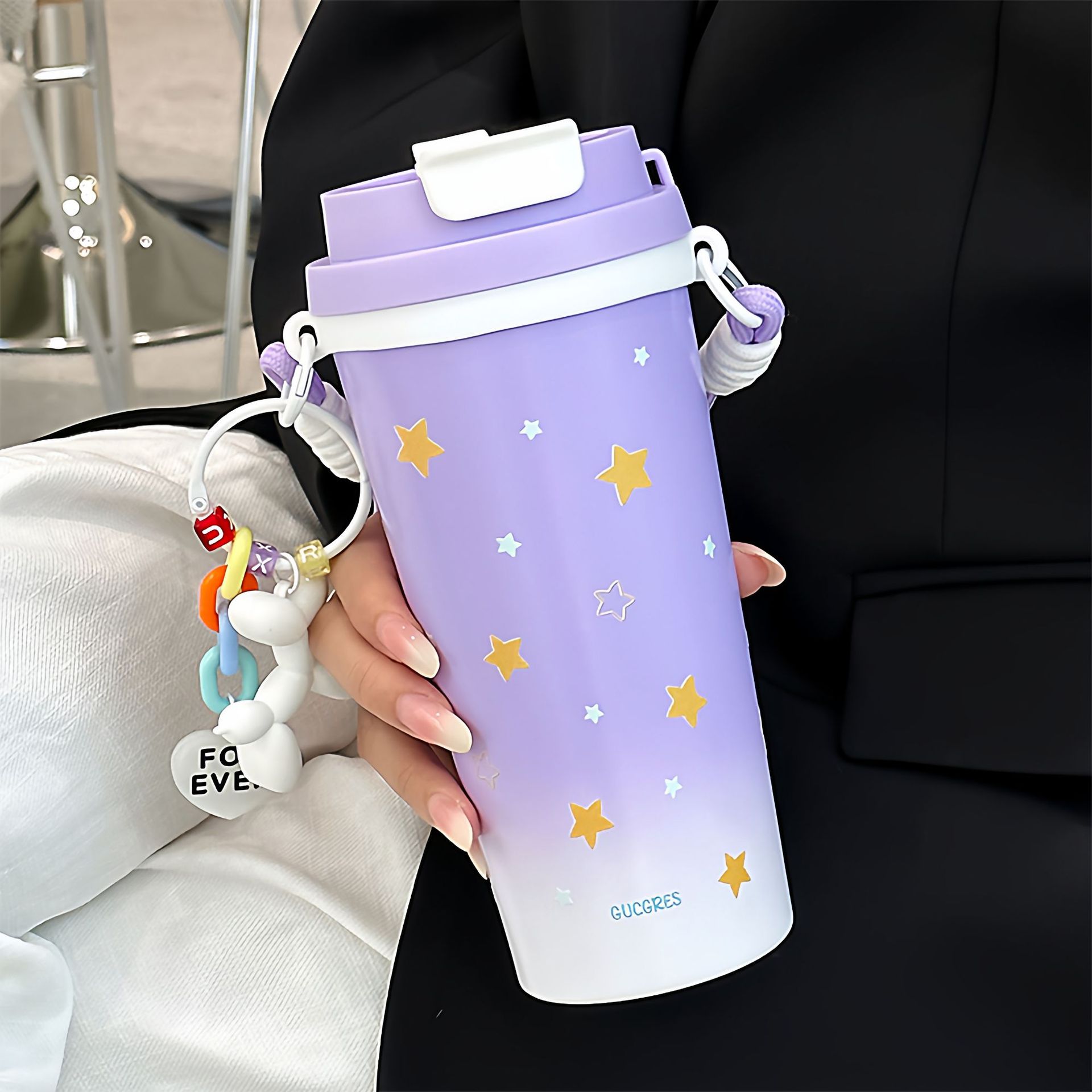 进口316保温杯保冷吸管杯便携手提咖啡杯车载水杯女生2025新款可