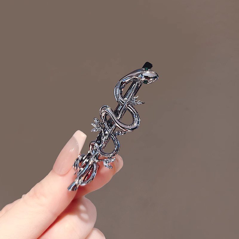 进口2025新款发夹女个性蛇形鸭嘴夹时尚侧边刘海夹金属一字夹高端