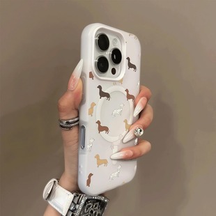 潮流简约高级感 磁吸果冻二合一手机壳磨砂苹果手机保护壳卡通新款