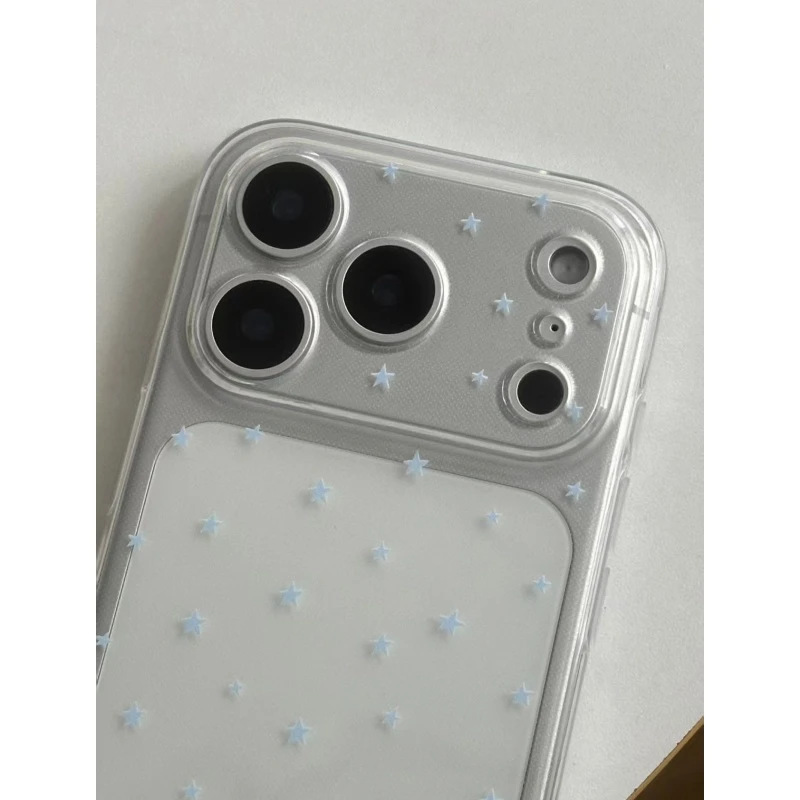 蓝色星星帽子小狗适用苹果17Promax透明手机壳IP16太空壳15可爱软