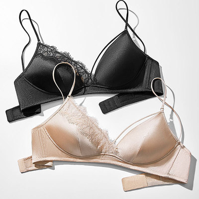 和美真丝睫毛蕾丝法式无钢圈文胸