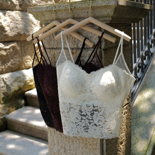 和美如感系列蕾丝美背吊带女带胸垫文胸内搭防走光轻熟小背心内衣