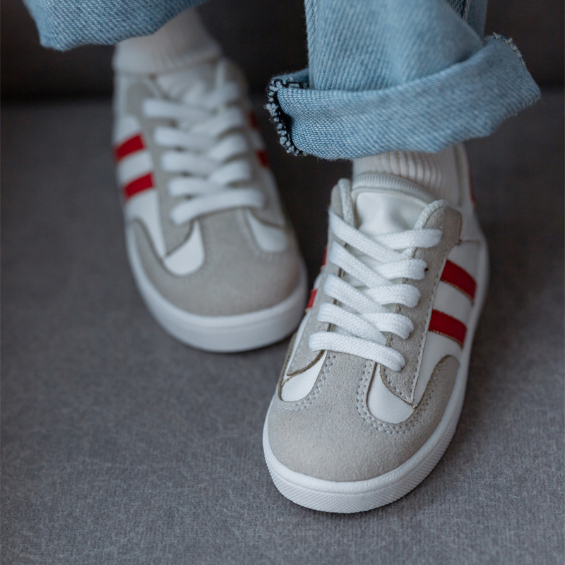 三万院长休闲两道杠拼色运动板鞋