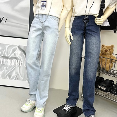 三万院长bjd娃衣复古直筒牛仔裤