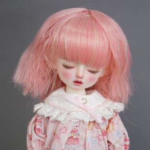 BJD假发 6分BJD娃娃仿马海毛金粉波波头短发齐刘海jw095 三万院长