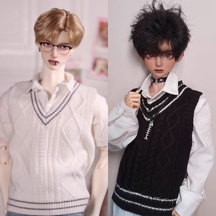 满68包邮 三万院长现货肖恩bjd娃衣四分男马甲毛衣学院风4分背心