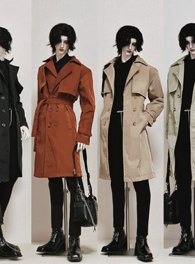 【满68包邮】BJD娃衣 长款双排扣风衣外套叔体id75  三万院长现货