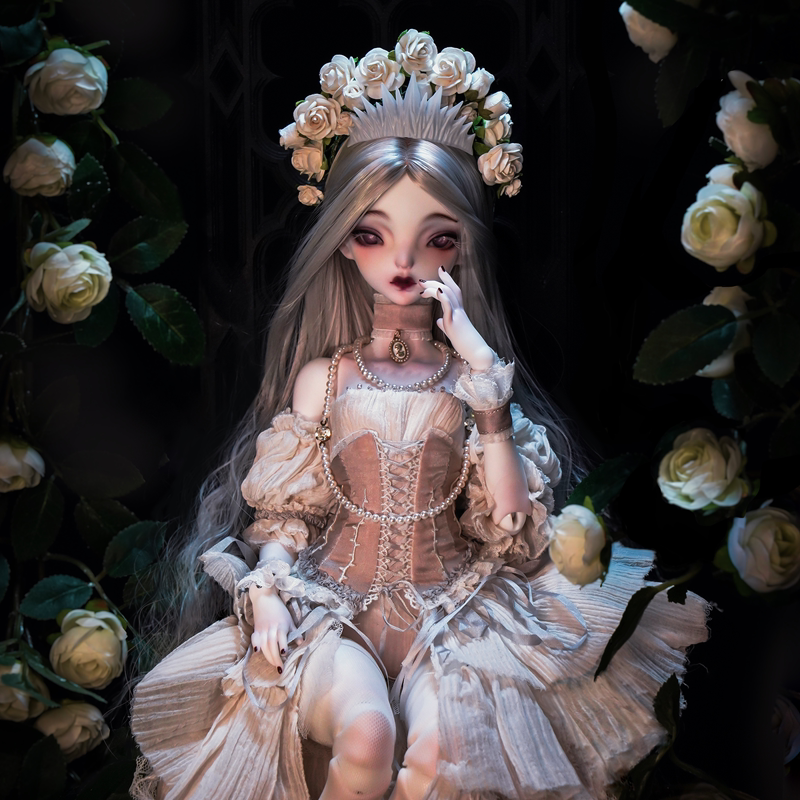 珊瑚礁×鲸鱼岛自制白皇后4分bjd娃娃米兰娜原创设计全套sd人偶