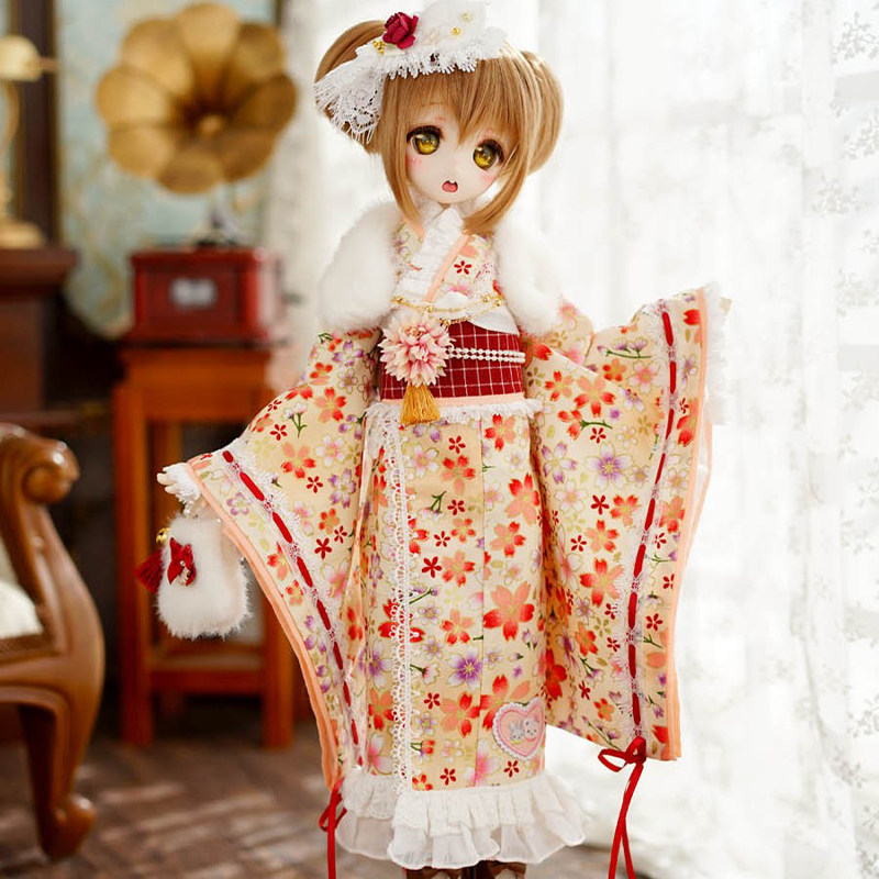 【三万院长】现货喵屋 春の樱振袖和服可爱MDD熊妹兔妹4分BJD娃衣