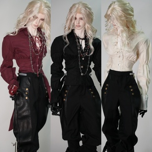 包邮 BJD娃衣抽绳收褶上衣欧风衬衫4分普叔壮叔ID75 三万院长