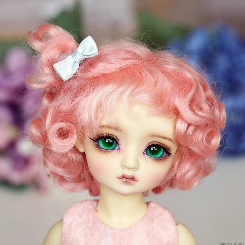 BJD假发6分YOSD娃娃马海毛5色 JW098 萌萌卷毛辫子swdoll