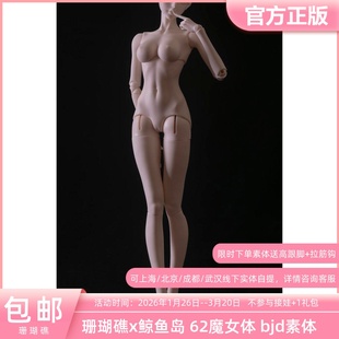 珊瑚礁鲸鱼岛 62女3分魔女体BJD娃娃素体隐藏葫芦关节 定金全款