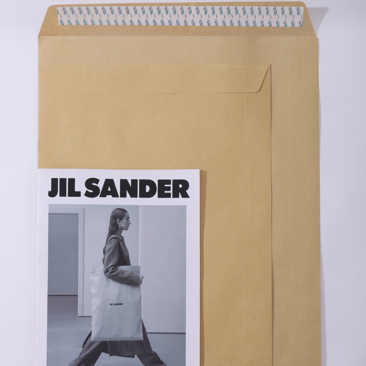 空白无字条纹牛皮纸A3大信封