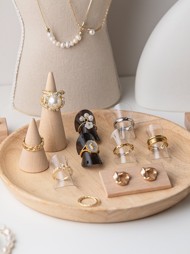 라운드 링 조각 디스플레이 랙 플라스틱 기하학적 디스플레이 랙 간단한 보석 디스플레이 지원 링 보석 사진 소품