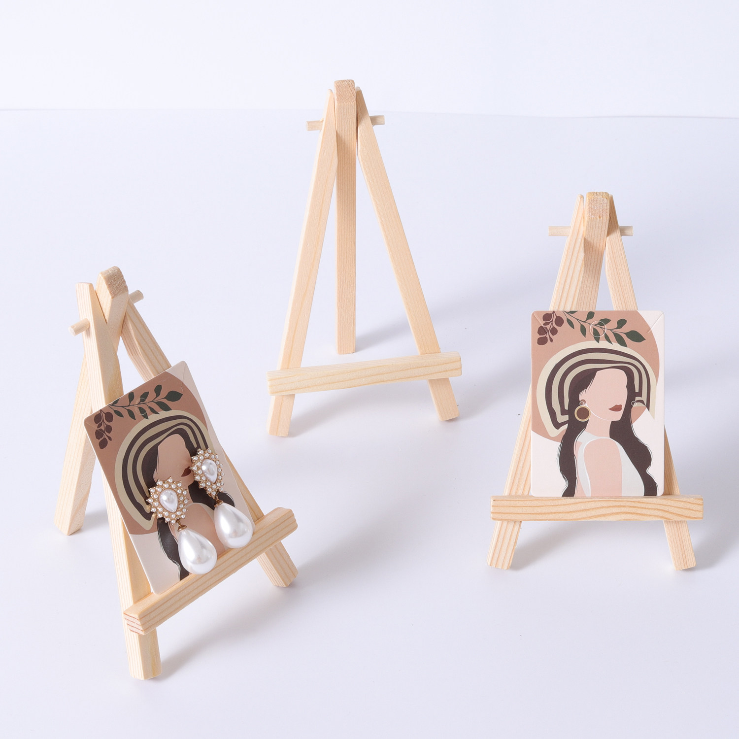 INS 로그 미니 이젤 삼각대 쥬얼리 디스플레이 스탠드 디스플레이 소품 쥬얼리 사진 배경 장식