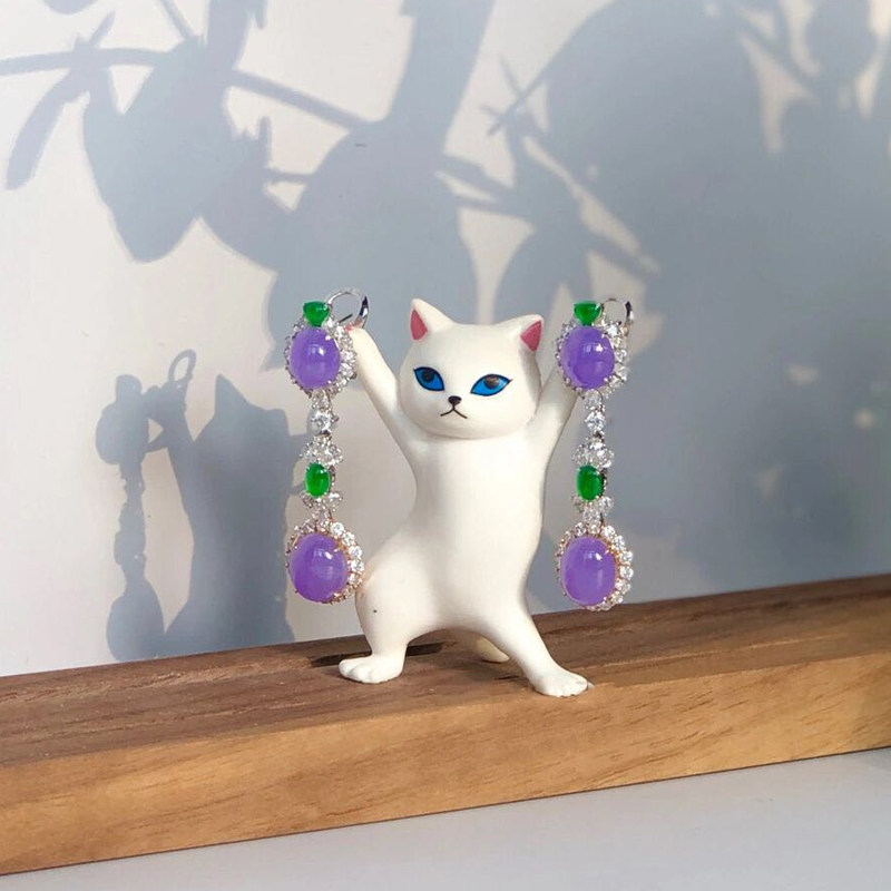 귀여운 고양이 귀걸이 선반 디스플레이 스탠드 맞춤형 크리 에이 티브 쥬얼리 랙 디스플레이 스토리지 걸이 랙 쥬얼리 촬영 소품