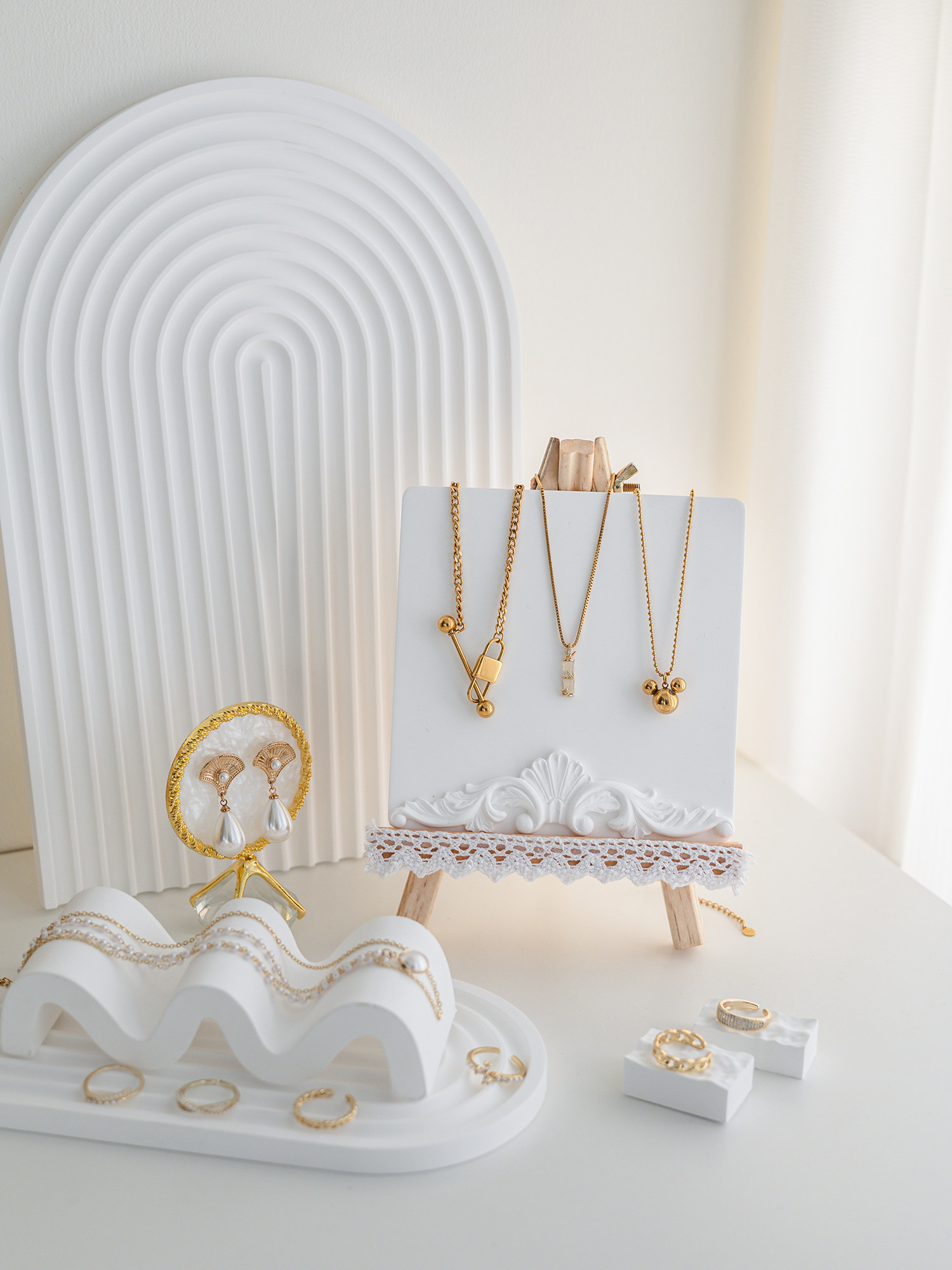 석고 사진 프레임 쥬얼리 목걸이 디스플레이 랙 쥬얼리 보관 매장 카운터 쥬얼리 디스플레이 사진 소품 랙