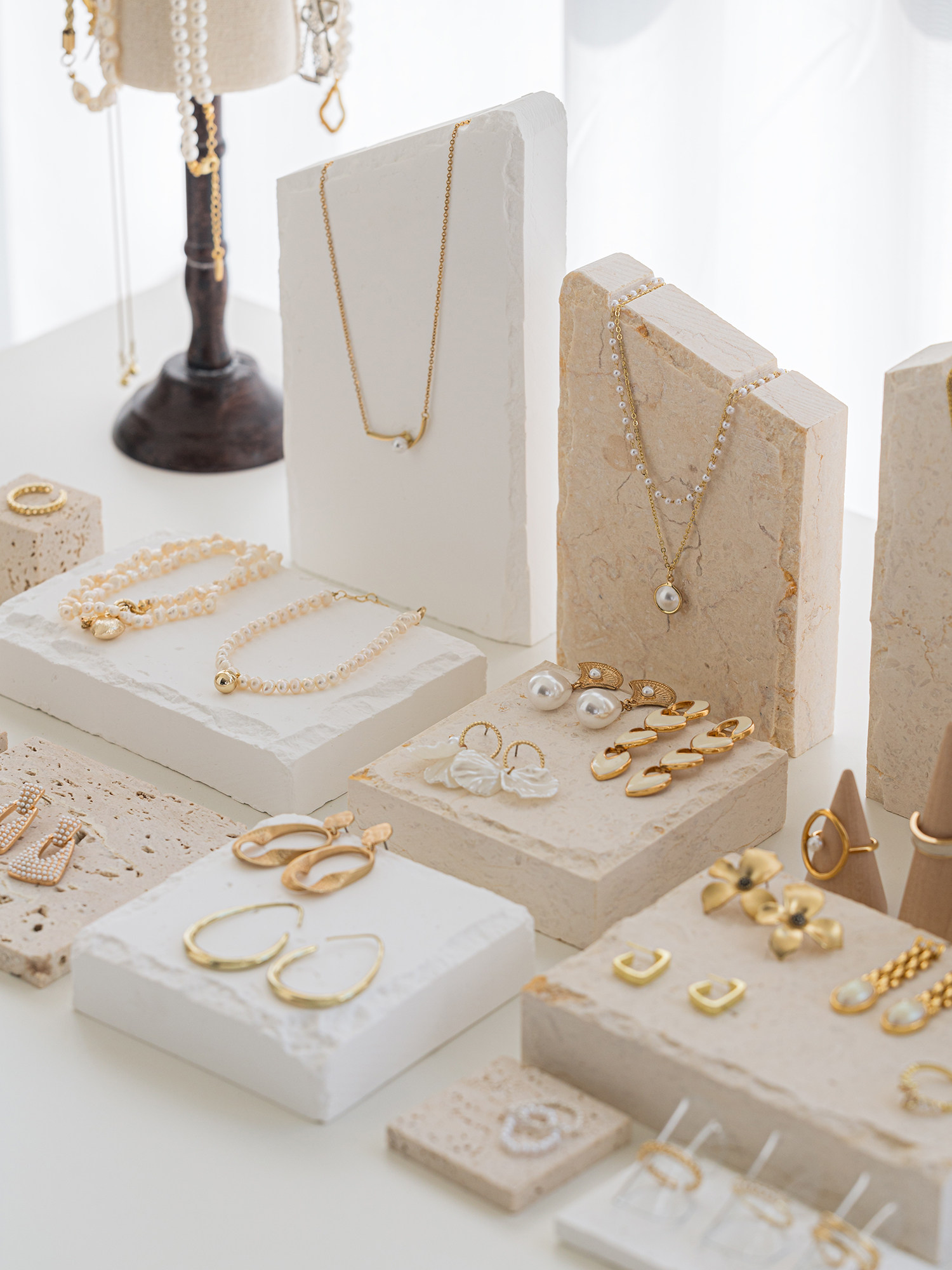 대리석 목걸이 선반 디스플레이 스탠드 귀걸이 쥬얼리 반지 디스플레이 스탠드 쥬얼리 쥬얼리 디스플레이 소품