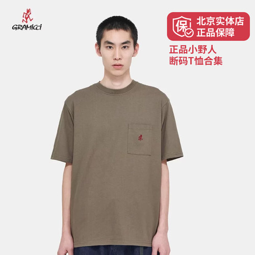 GRAMICCI小野人 山系刺绣男女圆领短袖男友风T恤G304-OGJ