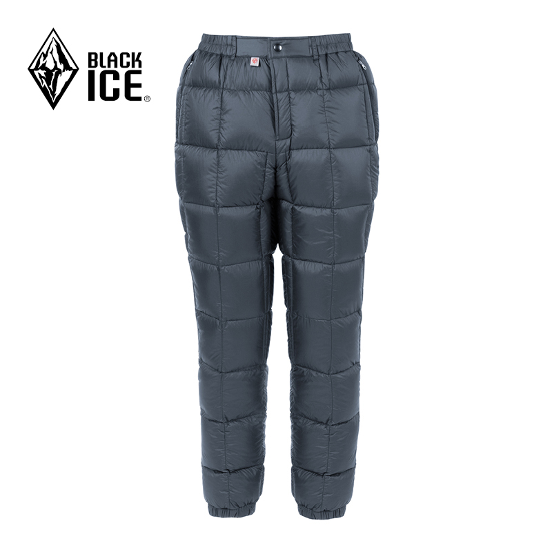 黑冰冬季保暖蓬松登山徒步羽絨褲