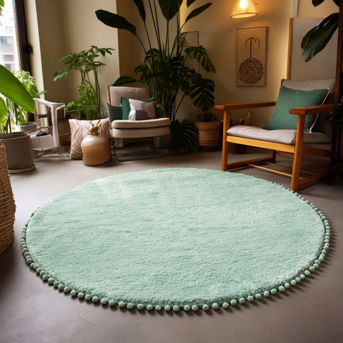 书房圆型地毯休闲区域简约时尚圆形地垫防滑垫加厚床边毯毛绒脚垫,居家布艺,转椅地垫,淘宝优惠券,粉丝福利购,淘宝优惠卷