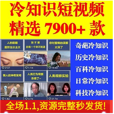 冷知识素材百科历史奇葩奇人异事抖音自媒体短视频高清无水印大全