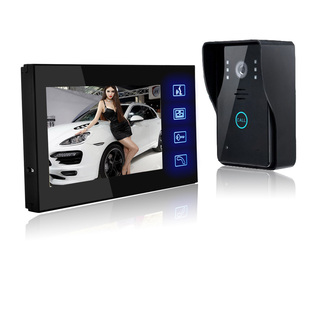 7寸触摸键显示屏可视对讲门铃家用别墅有线楼宇门禁呼叫系统开锁
