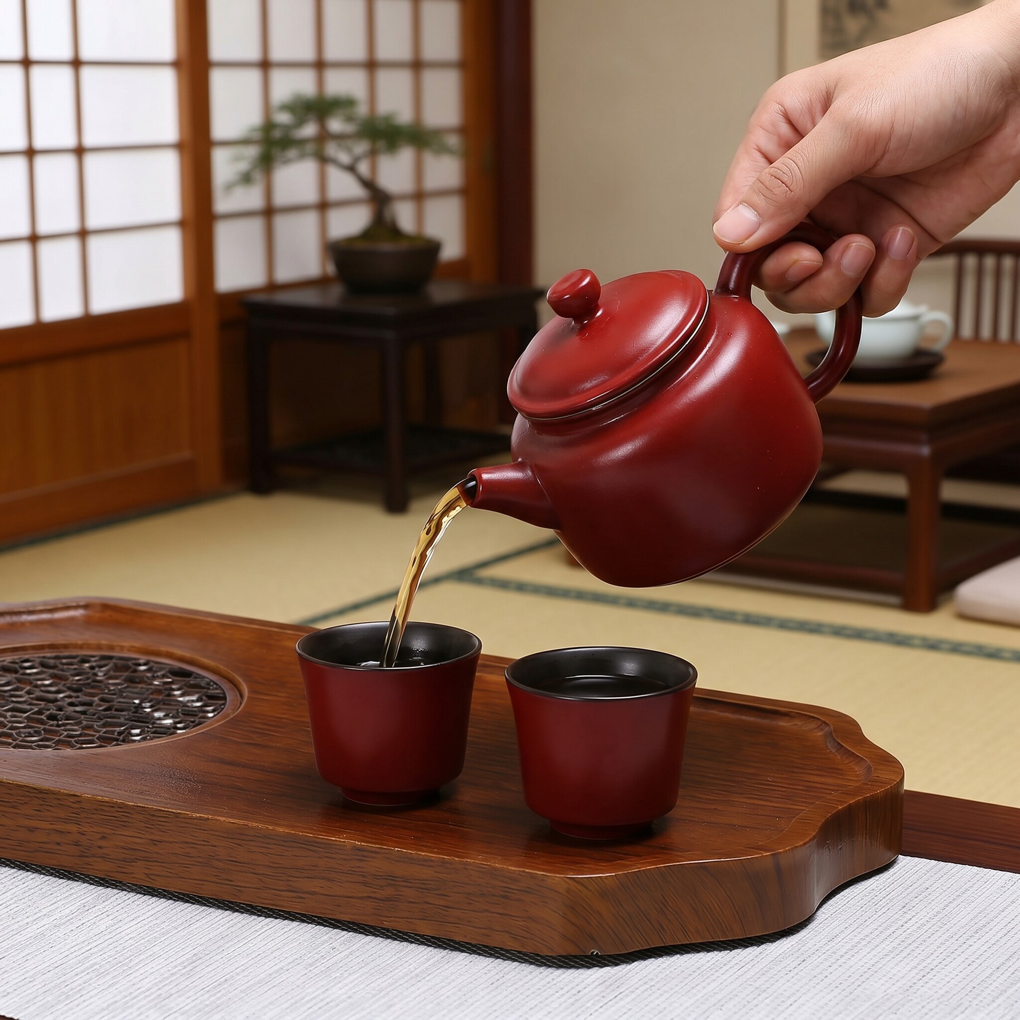 紫砂壶朱泥德钟壶手工大红袍茶壶
