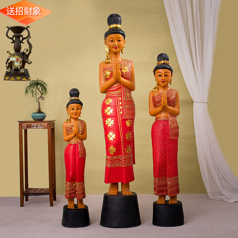 泰国仕女摆件东南k亚风格餐厅会所店铺门口装饰品萨瓦迪卡迎宾侍