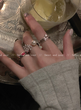 vintage珍珠戒指轻奢高级感