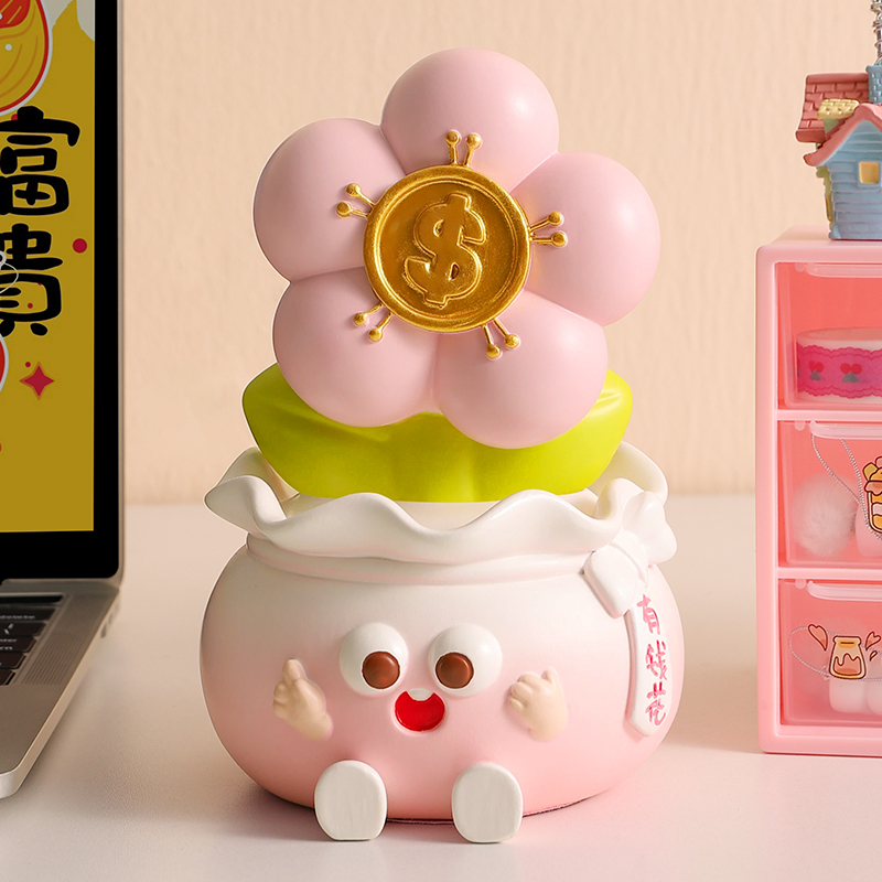 有钱花摆件办公室工位生日礼物女