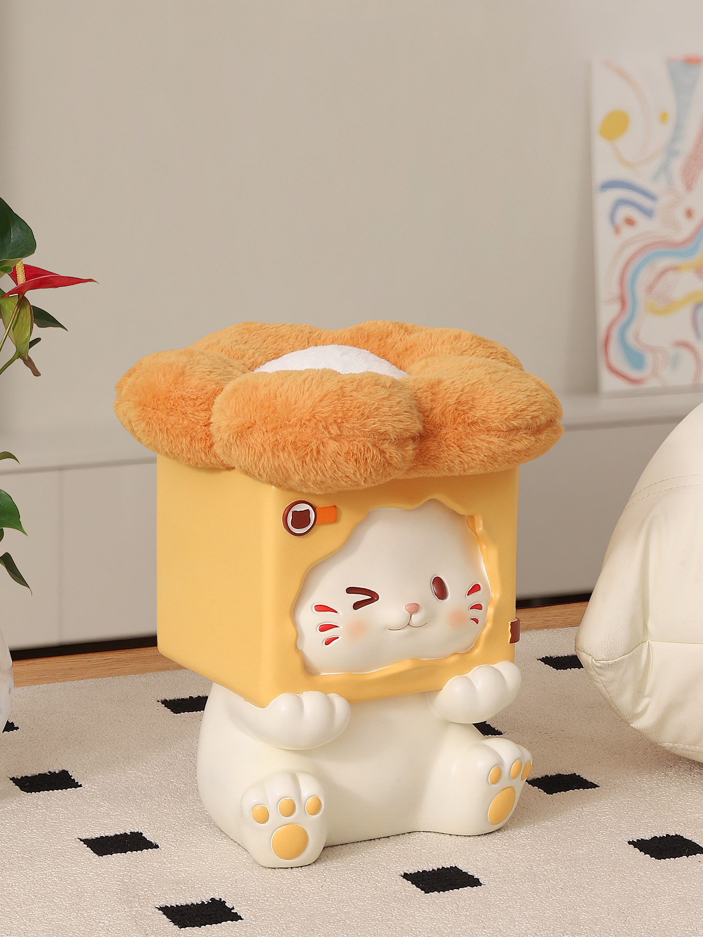 可爱猫咪入户换鞋凳门口家用轻奢高级感装饰落地摆件乔迁新居礼物