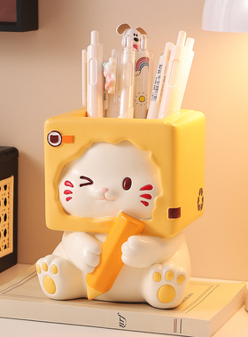 可爱小猫咪笔筒桌面摆件实用礼物