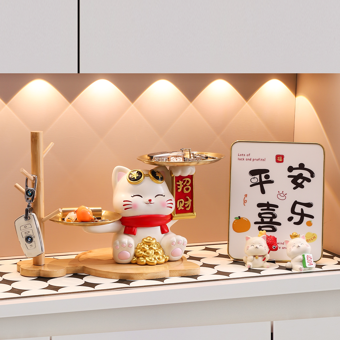 招财猫玄关装饰摆件入户家居客厅