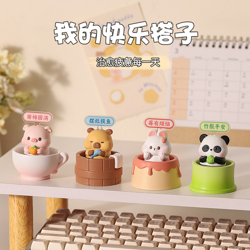 小猪工位摇头摆件汽车装饰品礼物