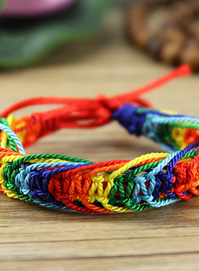金刚结手链藏式五彩手工编织手链
