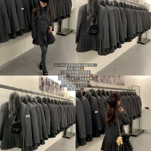 HEY 冬日高级感穿搭韩系千金大小姐百褶短裙保暖羽绒E6677 BELLA