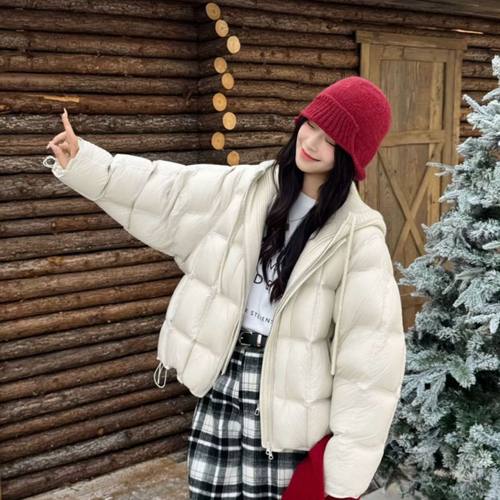 1988-芙针织帽豆腐块泡芙溯源码保暖羽绒服外套9690针织帽豆腐块