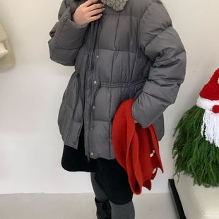 T4552 上新老客必拿款 气质翻领收腰两穿一手长保暖羽绒服外套