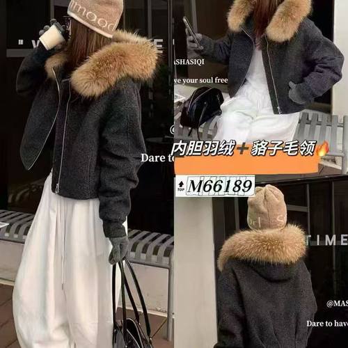 sun11 shop羽绒-设计感连帽宽松保暖羽绒服外套(配可拆卸真25261