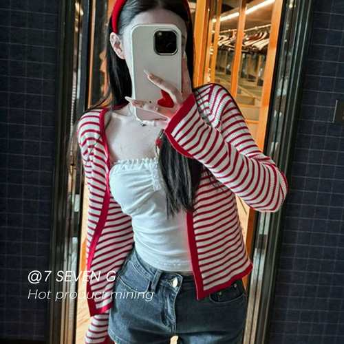 7 SEVEN G-慵懒风之神发财款韩系撞色条纹女春夏复古圆DM1M20250