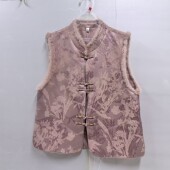 马甲春装 F26A 2026 国风立领貂毛无袖 背心提花中式 W2010女新款 时尚