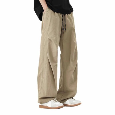 直筒美式伞兵阔腿工装裤