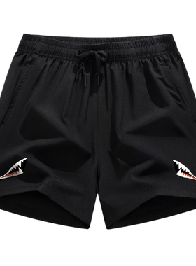 美式特色鲨鱼嘴印花个性吸汗透气篮球跑步运动短裤