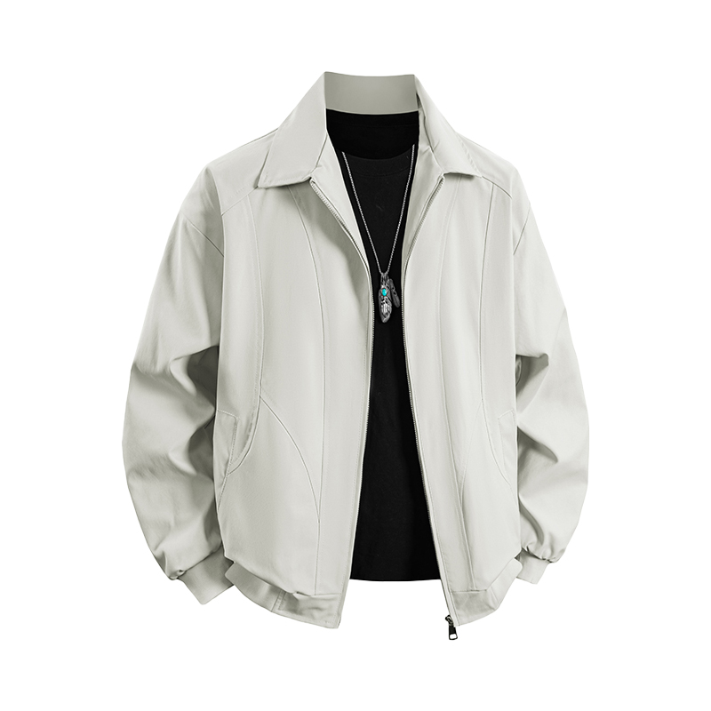 SMILEISLAND 夹克外套春季宽松翻领潮牌cleanfit美式飞行员休闲