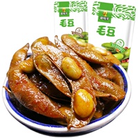 湖南特产章鸭子毛豆香辣味爆辣味酱板毛豆400克20包装辣味零食
